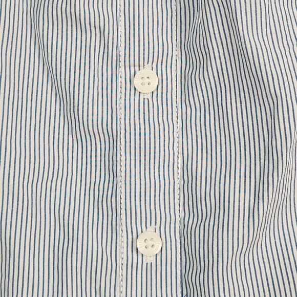 Abercrombie & Fitch Top Womens Small White Blue Pin Stripe Off Shoulder Ruffle - Picture 3 of 7